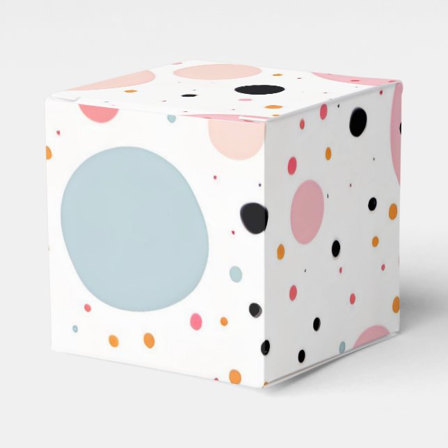 Cute polka dot spotty pattern white favor boxes (Front Side)