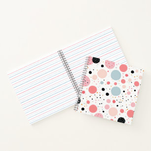 Cute polka dot spotty pattern white notebook