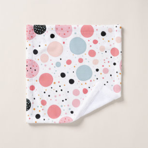 Cute polka dot spotty pattern white wash cloth