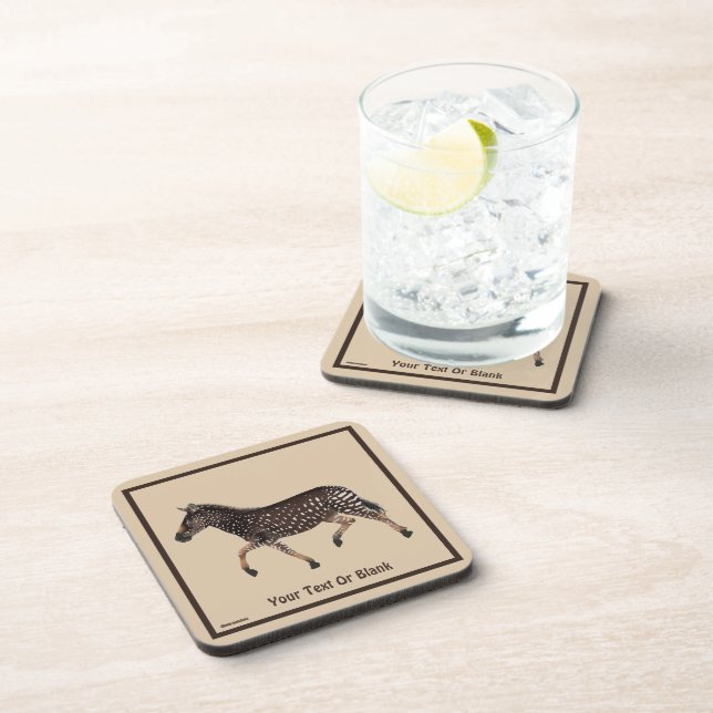 Cute Polka Dot Zebra Beverage Coaster (Right Side)
