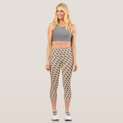 Cute Polka Dot Zebra Capri Leggings