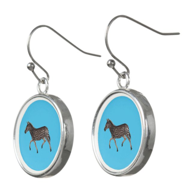 Cute Polka Dot Zebra Earrings (Angled)