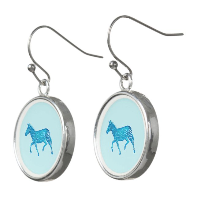 Cute Polka Dot Zebra Earrings (Angled)