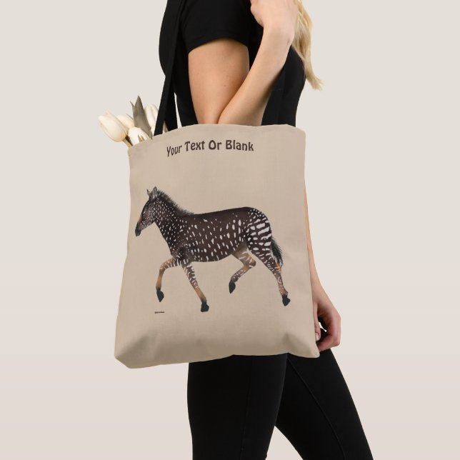 Cute Polka Dot Zebra Tote Bag (Close Up)