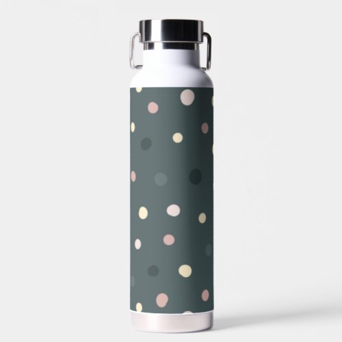 Cute Polka Dots Abstract Colorful Pattern Water Bottle