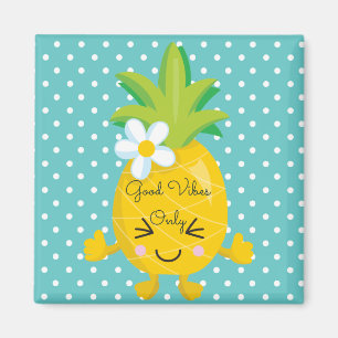 Cute Polka Dots and Pineapple Magnet