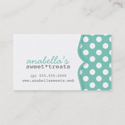 Customizable Cute Polka Dots Customer Loyalty Business Card
