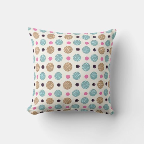 Cute Polka Dots Pattern Throw Pillow