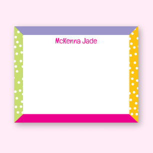 Cute Polka Dots Spring Easter Girly Stationery Note Card