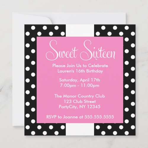 Black Polka Dots Personalized Announcement