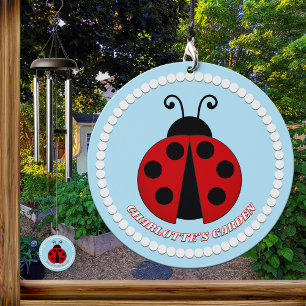 Cute Polkadot Red Lady Bug Personalized Wind Chime