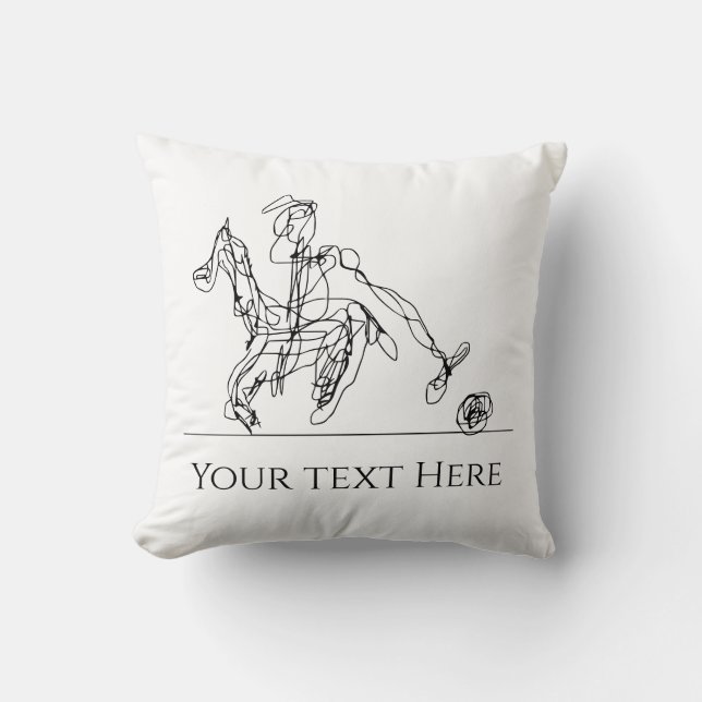 Cute Polo Player & Horse Throw Pillow (Front)