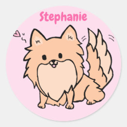 Cute Pom Classic Round Sticker