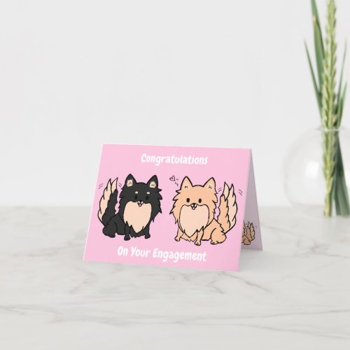 Cute Pom Engagement Congrats Blank Card