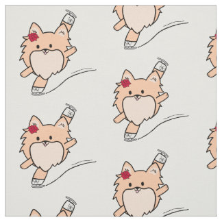 Cute Pom Figure Skating Spiral Fabric