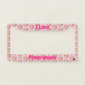Cute Pom Pink License Plate Frame