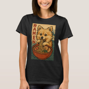 Cute Pomchi Dog Ramen Lover T-Shirt