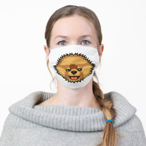 Cute Pomeranian Adult Cloth Face Mask