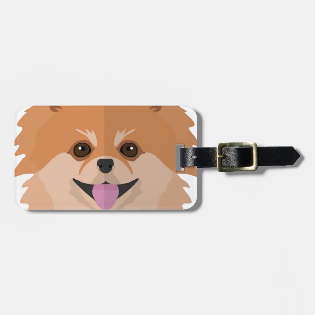 Cute Pomeranian Cartoon! Luggage Tag (Front Horizontal)
