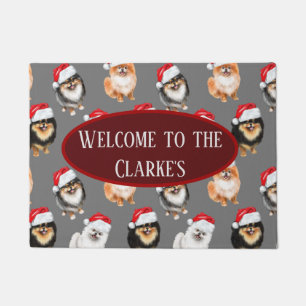Cute Pomeranian Christmas Doormat