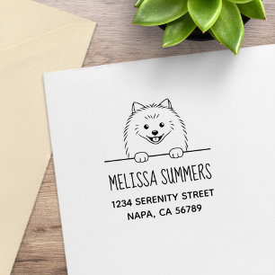 Cute Pomeranian Dog Address Rubber Stamp