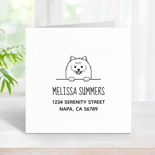 Cute Pomeranian Dog Address Rubber Stamp