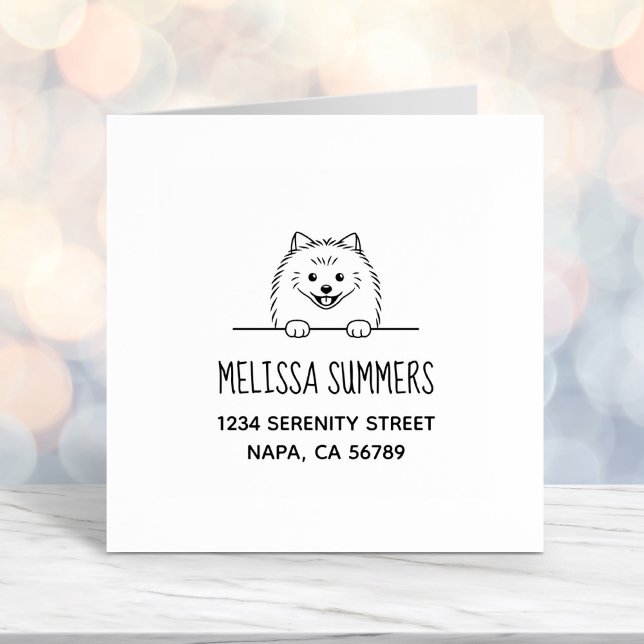 Cute Pomeranian Dog Address Self-inking Stamp (Creator Uploaded)