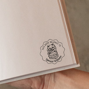 Cute Pomeranian Dog Book Rubber Stamp