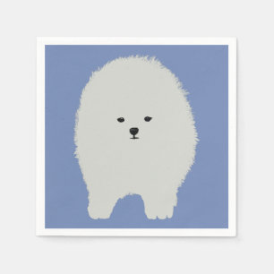 Cute Pomeranian Dog, Fluffy Dog Art Paper Napkin