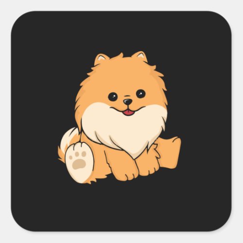 Cute Pomeranian Dog Gift Women Dog Pomeranian Square Sticker