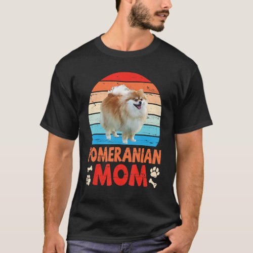 Cute Pomeranian Dog Mom Happy Mother Mommy Mama So T_Shirt