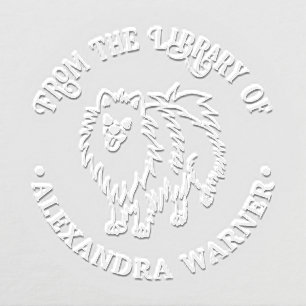 Cute Pomeranian Dog Outline Library Book Name Embosser