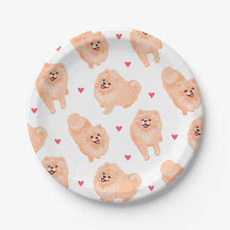 Cute Pomeranian Dog Party Paper Plates