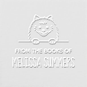 Cute Pomeranian Dog Pet Bookplate Embosser