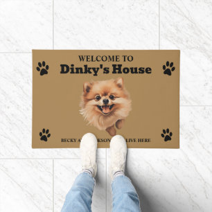 Cute Pomeranian Dog Photo Doormat