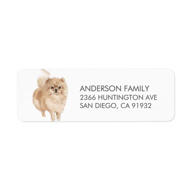 Cute Pomeranian Dog Return Address Label | Zazzle