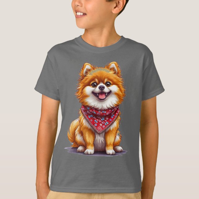 🐶 Cute Pomeranian Dog T-Shirt Gift For Pet Lover (Front)