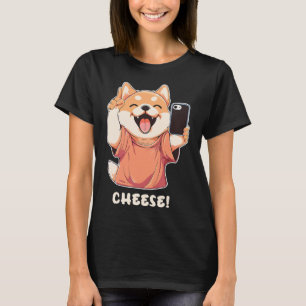 Cute Pomeranian Dog Taking a Photo Cheese T-Shirt