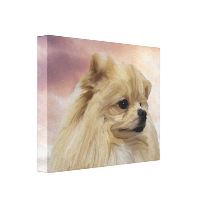 Cute Pomeranian Dog Watercolor Oil Painting Canvas Print Zazzle