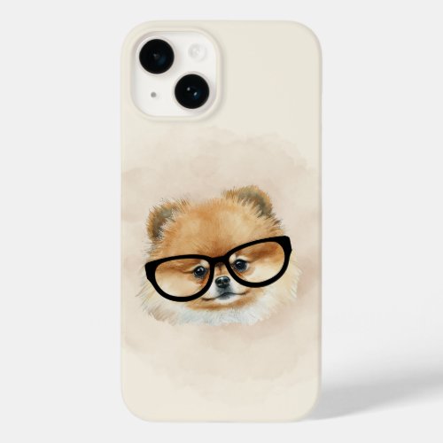 Cute  pomeranian dog with eye glasses  Case_Mate iPhone 14 case