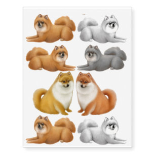 Cute Pomeranian Dogs Temporary Tattoo