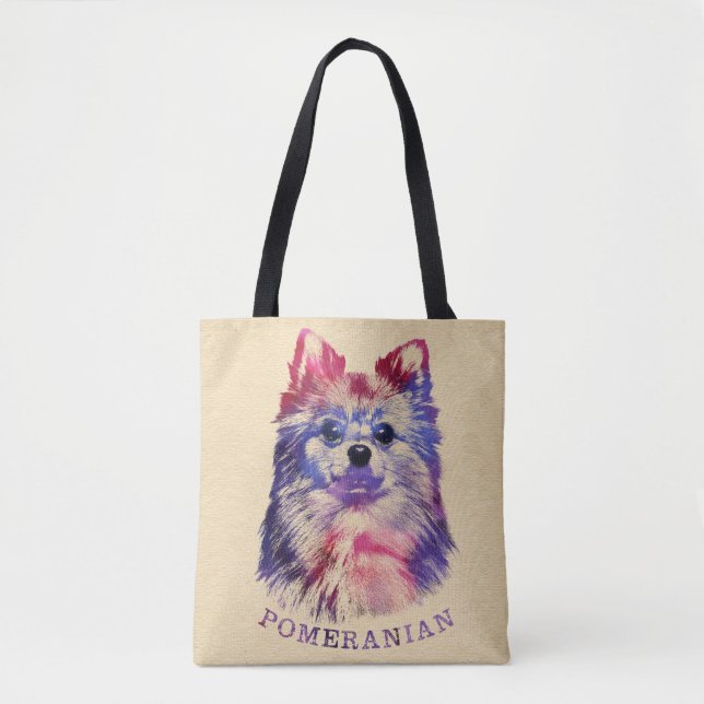 Cute Pomeranian German Spitz Sketch Tote Bag (Front)