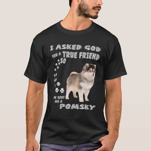 Cute Pomeranian Husky Dog Quote Mom Dad Costume, M T-Shirt (Front)