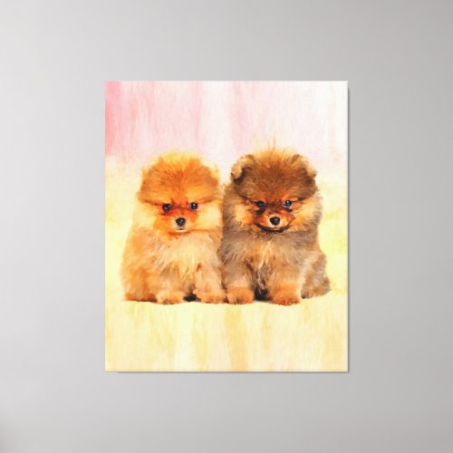 Cute Pomeranian Puppies Art Print