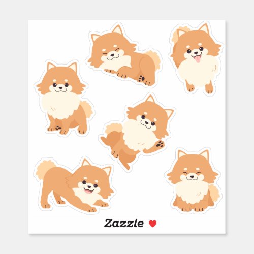 Cute Pomeranian Puppies  Sticker