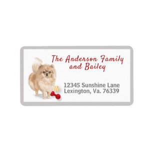 Cute Pomeranian Toys Family Return Address  Label