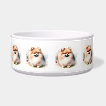 Cute Pomeranian watercolor illustration