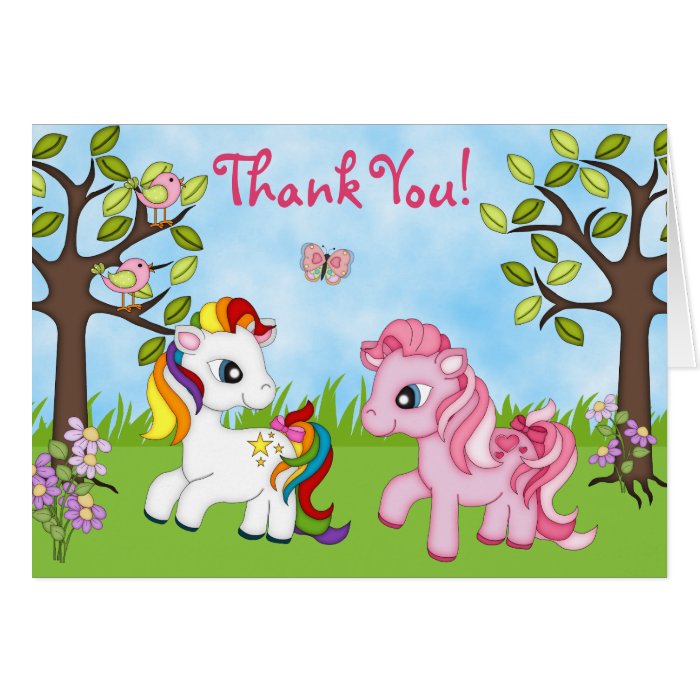 Cute Ponies Horse Thank You Cards