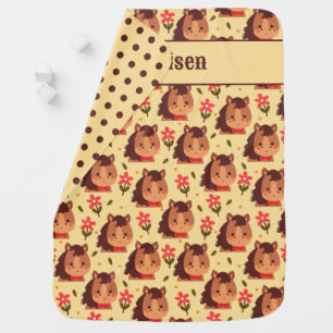 Cute Pony and Flowers Baby Blanket