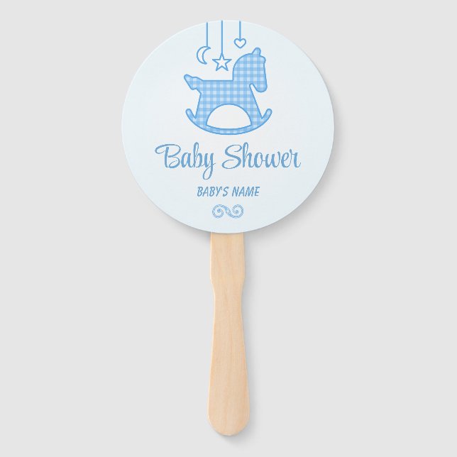 Cute Pony Baby Shower Hand Fan (Front)